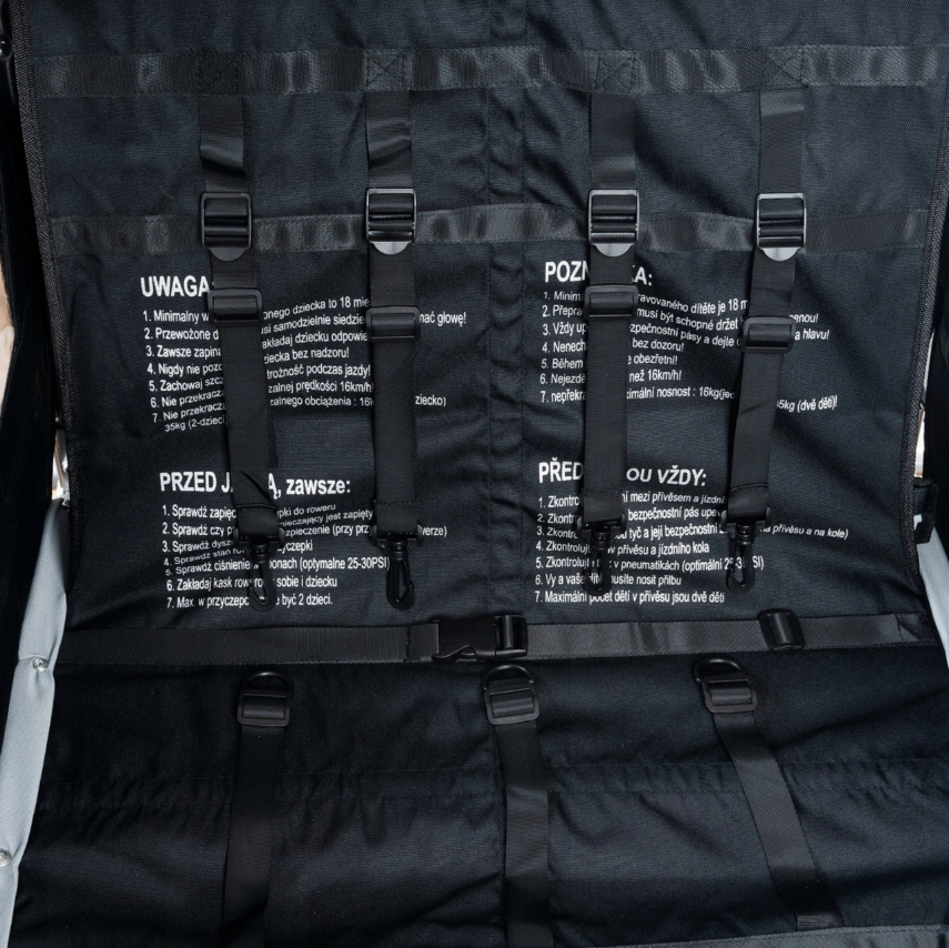 detský prívesný vozík za bicykel - dvojmiestny